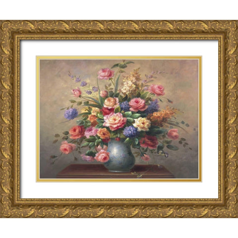Summer Arrangement Gold Ornate Wood Framed Art Print with Double Matting by Steiner