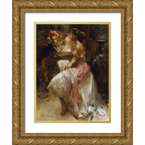 Penumbra II Gold Ornate Wood Framed Art Print with Double Matting by Lozano, Laura Nydia