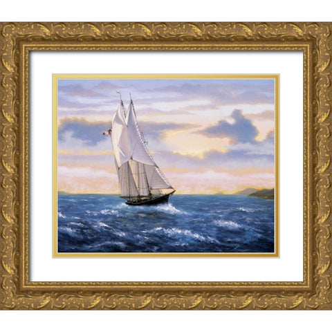 East Wind Sails Gold Ornate Wood Framed Art Print with Double Matting by Sambataro