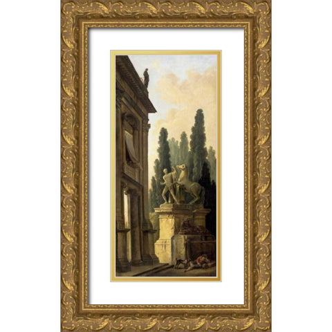 Minstrel Afternoon Gold Ornate Wood Framed Art Print with Double Matting by Robert, Hubert