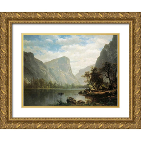 Mirror Lake, Yosemite Valley Gold Ornate Wood Framed Art Print with Double Matting by Bierstadt, Albert