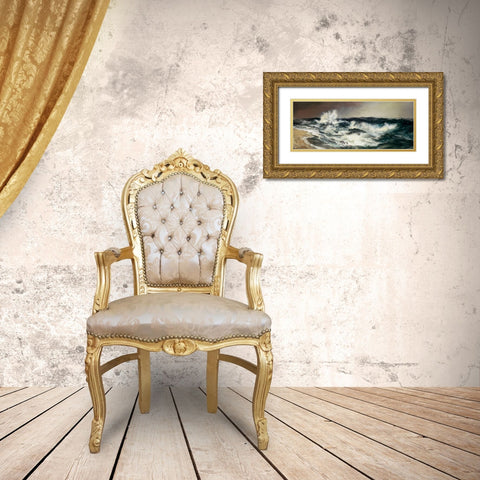 The Much Resounding Sea Gold Ornate Wood Framed Art Print with Double Matting by Moran, Thomas