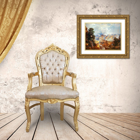 The Grand Canyon 1912 Gold Ornate Wood Framed Art Print with Double Matting by Moran, Thomas