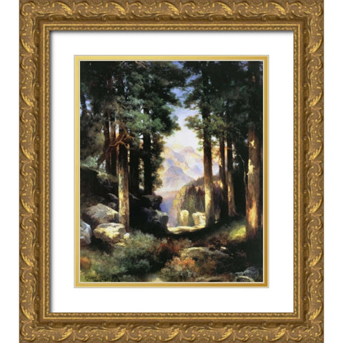 Grand Canyon of the Colorado Gold Ornate Wood Framed Art Print with Double Matting by Moran, Thomas
