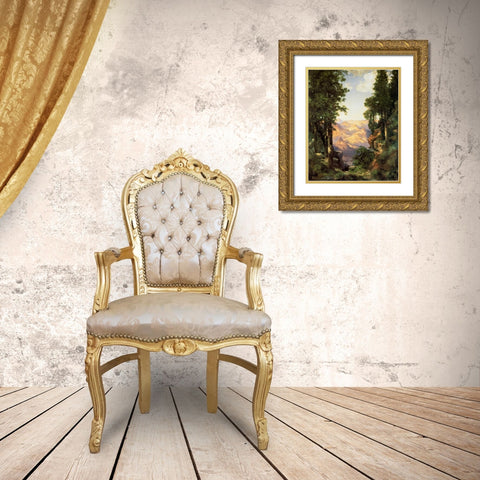 The Grand Canyon 1919 Gold Ornate Wood Framed Art Print with Double Matting by Moran, Thomas