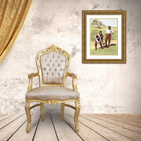 Stymied Gold Ornate Wood Framed Art Print with Double Matting by Frost, Arthur Burdett