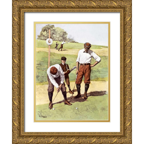 Stymied Gold Ornate Wood Framed Art Print with Double Matting by Frost, Arthur Burdett