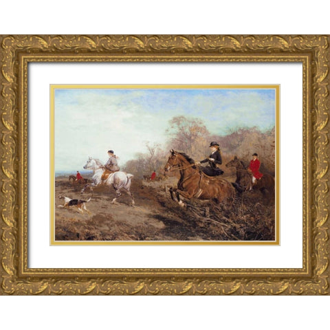 Out for a Scamper Gold Ornate Wood Framed Art Print with Double Matting by Hardy, Heywood