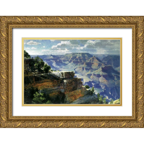 Dulcet Hues of April Gold Ornate Wood Framed Art Print with Double Matting by Walter, Martha