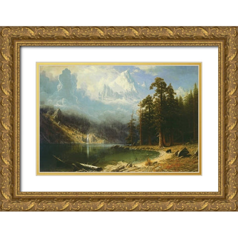 Mount Corcoran Gold Ornate Wood Framed Art Print with Double Matting by Bierstadt, Albert