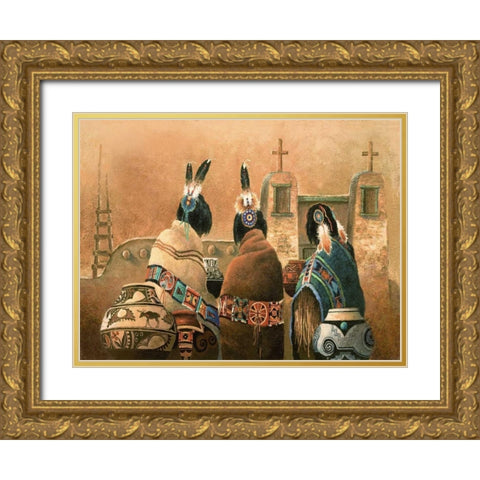 Mission Trio Gold Ornate Wood Framed Art Print with Double Matting by Lee, James