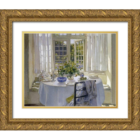 The Morning Room Gold Ornate Wood Framed Art Print with Double Matting by Adam, Patrick William