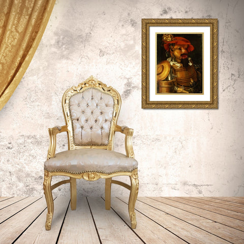 The Waiter: Winemaking Gold Ornate Wood Framed Art Print with Double Matting by Arcimboldo, Giuseppe