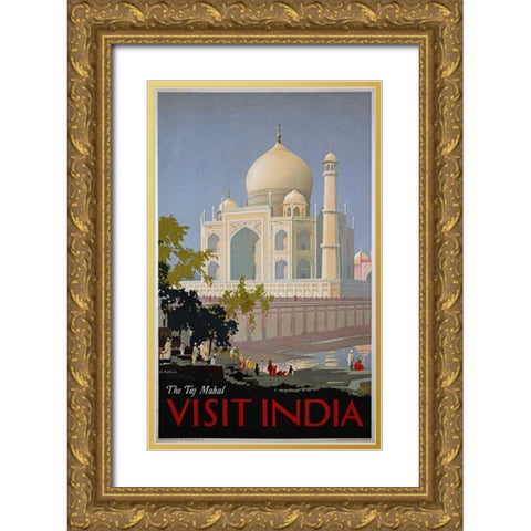 Visit India, The Taj Mahal Gold Ornate Wood Framed Art Print with Double Matting by Bagdatopoulus, William Spencer
