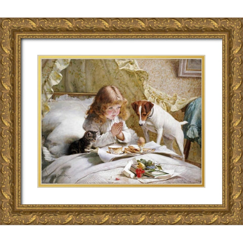 Suspense Gold Ornate Wood Framed Art Print with Double Matting by Barber, Charles Burton