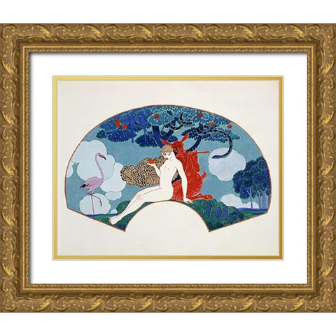 Eve Gold Ornate Wood Framed Art Print with Double Matting by Barbier, Georges