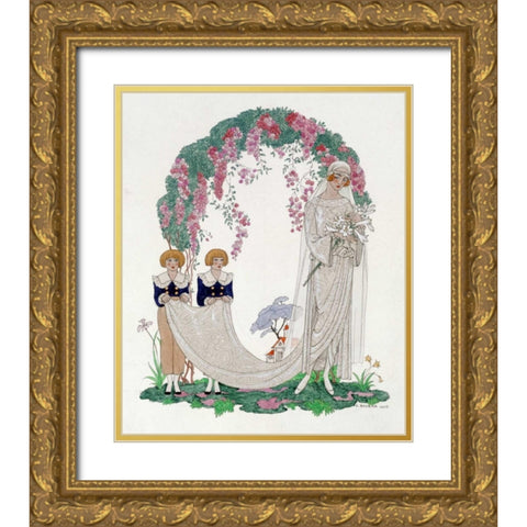 The Bride Gold Ornate Wood Framed Art Print with Double Matting by Barbier, Georges