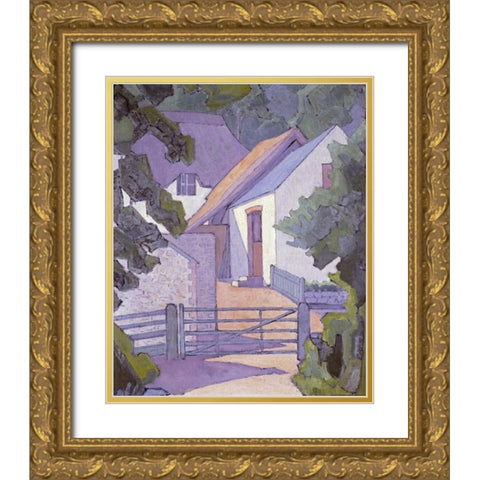 Morning, The South Downs Gold Ornate Wood Framed Art Print with Double Matting by Bevan, Robert