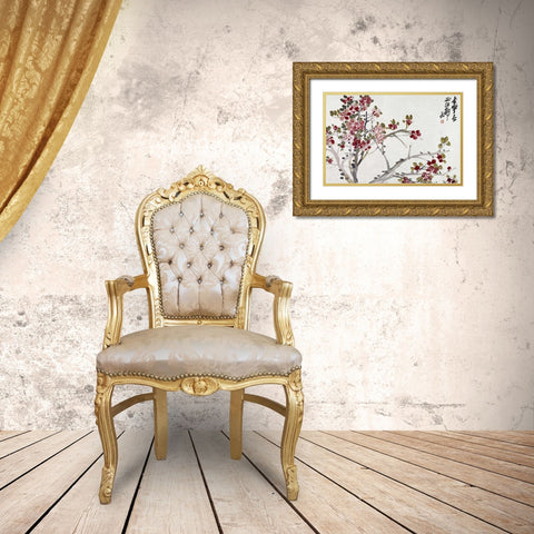 Flowers Gold Ornate Wood Framed Art Print with Double Matting by Changshuo, Wu
