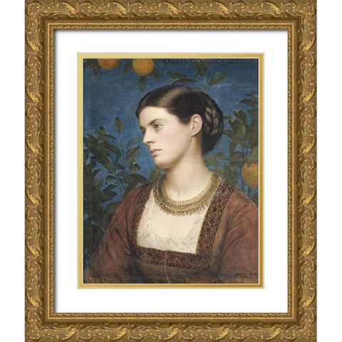 Katrine, Countess Cowper Gold Ornate Wood Framed Art Print with Double Matting by Clifford, Edward