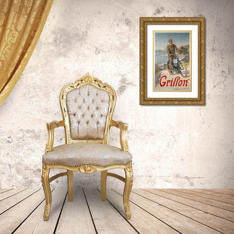 Griffon Gold Ornate Wood Framed Art Print with Double Matting by d Alesi, Hugo