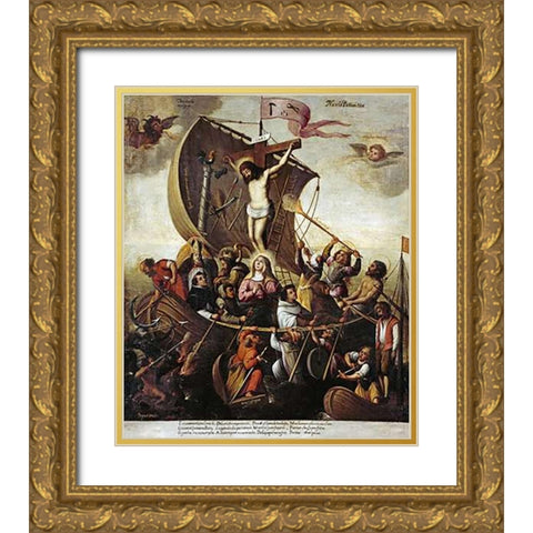 The Boat of Museumistian Patience Gold Ornate Wood Framed Art Print with Double Matting by De Loarte, Alejandro