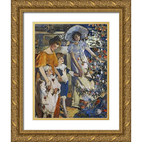 The Museumistmas Tree Gold Ornate Wood Framed Art Print with Double Matting by Stanhope Forbes, Elizabeth Adela