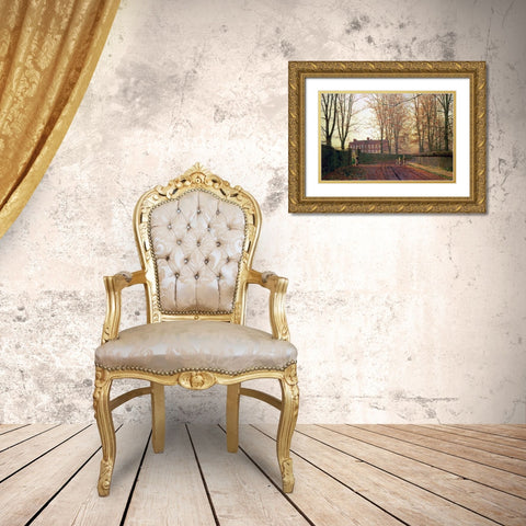 Going To Church Gold Ornate Wood Framed Art Print with Double Matting by Grimshaw, John Atkinson