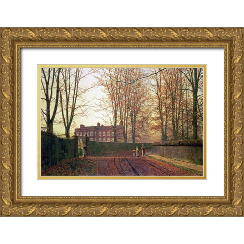 Going To Church Gold Ornate Wood Framed Art Print with Double Matting by Grimshaw, John Atkinson