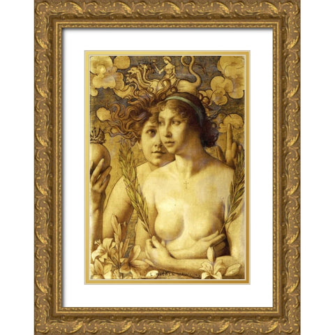 Innocence Gold Ornate Wood Framed Art Print with Double Matting by Hawkins, Louis Weldon