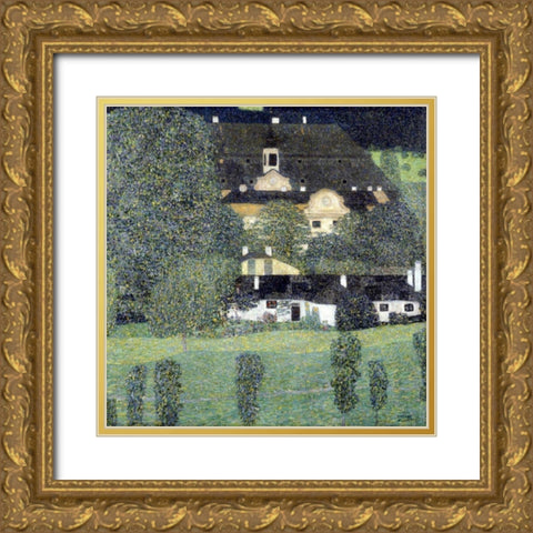 Schloss Kammer Am Attersee II Gold Ornate Wood Framed Art Print with Double Matting by Klimt, Gustav
