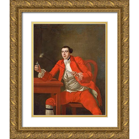 Portrait of a Gentleman Gold Ornate Wood Framed Art Print with Double Matting by Knapton, George
