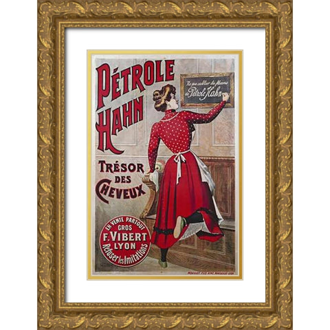 Petrole Hahn Gold Ornate Wood Framed Art Print with Double Matting by Lautrec, Boulanger