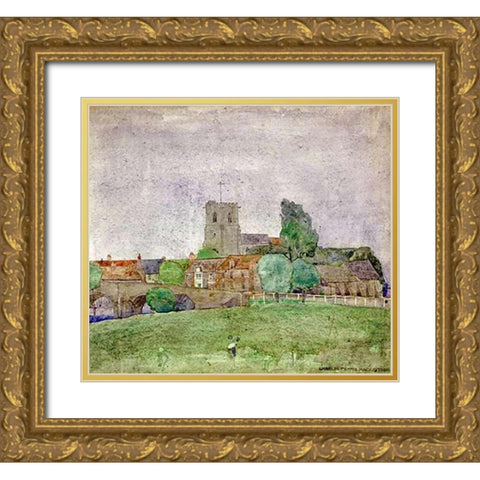 Wareham, Dorset Gold Ornate Wood Framed Art Print with Double Matting by Mackintosh, Charles Rennie