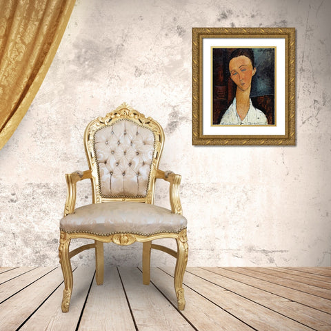 Lunia Czechowska Gold Ornate Wood Framed Art Print with Double Matting by Modigliani, Amedeo