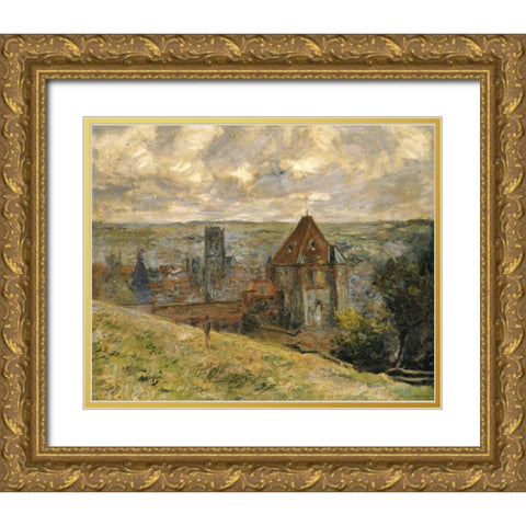 Dieppe Gold Ornate Wood Framed Art Print with Double Matting by Monet, Claude