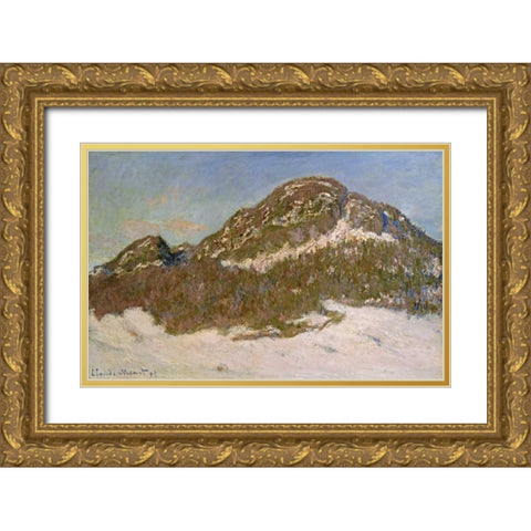 Mount Kolsaas in Sunlight Gold Ornate Wood Framed Art Print with Double Matting by Monet, Claude
