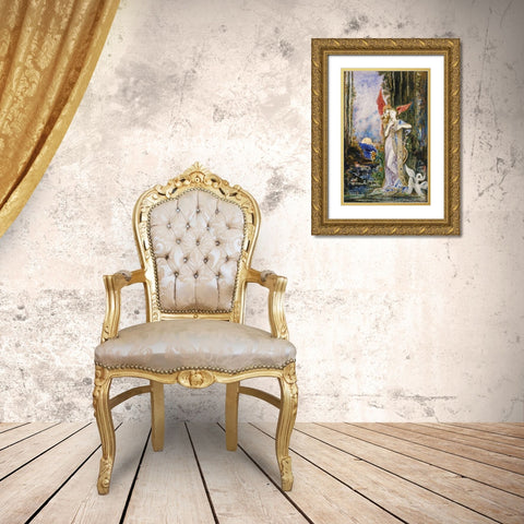 Inspiration Gold Ornate Wood Framed Art Print with Double Matting by Moreau, Gustave