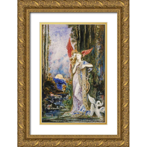 Inspiration Gold Ornate Wood Framed Art Print with Double Matting by Moreau, Gustave