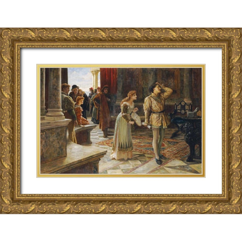 The Merchant of Venice Gold Ornate Wood Framed Art Print with Double Matting by Muschamp, Francis Sydney