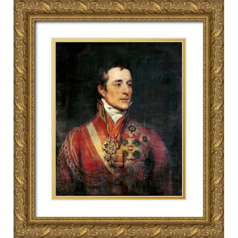 The Duke of Wellington Gold Ornate Wood Framed Art Print with Double Matting by Phillips, Thomas