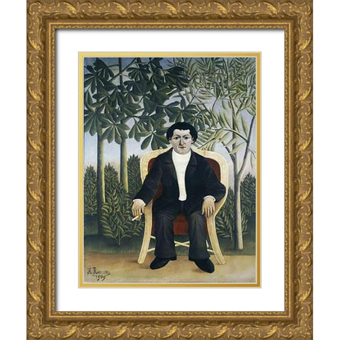 Portrait De Joseph BMapsmer Gold Ornate Wood Framed Art Print with Double Matting by Rousseau, Henri