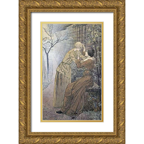 The Rendez-Vous Gold Ornate Wood Framed Art Print with Double Matting by Schwabe, Carlos