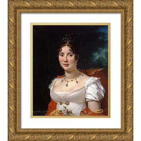 Portrait of a Lady Gold Ornate Wood Framed Art Print with Double Matting by Simon, Francois Pascal