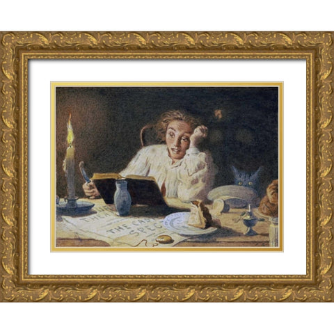 The Ghost Story Gold Ornate Wood Framed Art Print with Double Matting by Smallfield, Frederick