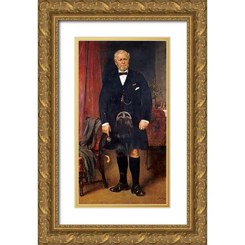 Portrait of John Brown, Windsor Castle Gold Ornate Wood Framed Art Print with Double Matting by Sohn, Carl Rudolph