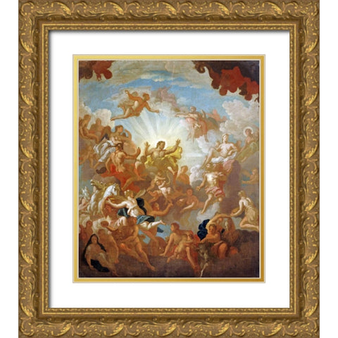Prometheus Stealing Fire From The Gods Gold Ornate Wood Framed Art Print with Double Matting by Thornhill, Sir James