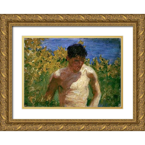 Johnny Jackett Gold Ornate Wood Framed Art Print with Double Matting by Tuke, Henry Scott