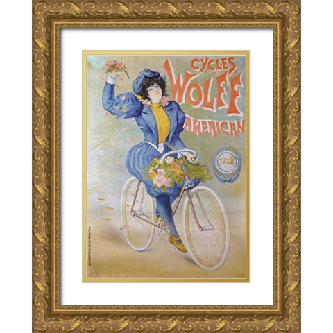 Cycles Wolff, American Gold Ornate Wood Framed Art Print with Double Matting by Unknown