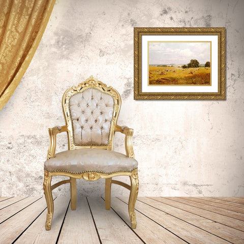Lovely Peace With Plenty Crowned Gold Ornate Wood Framed Art Print with Double Matting by Waite, Edward Wilkins